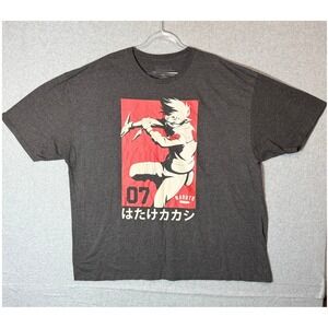 Naruto Shippuden Kakashi Anime Graphic Tee‎ T-Shirt Mens 4XLB Manga